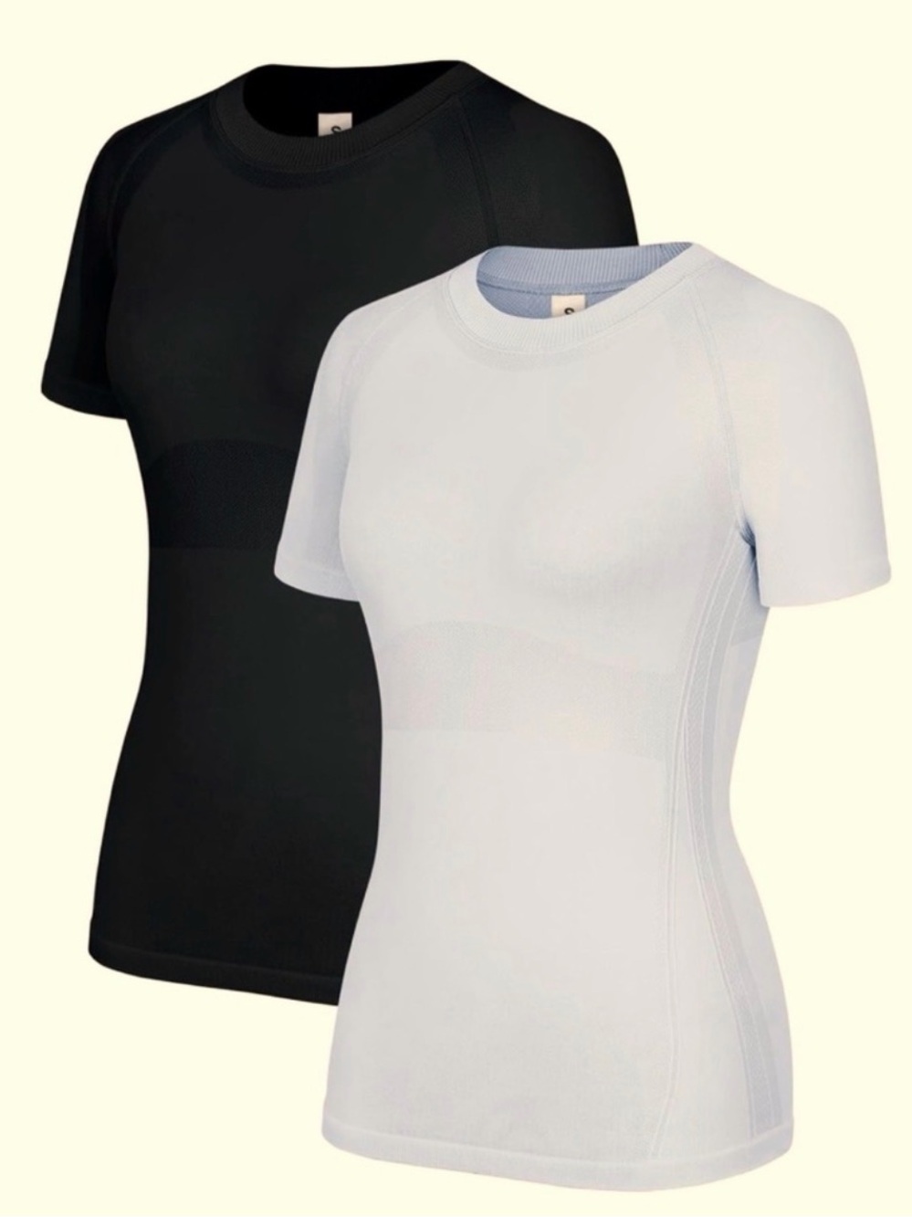 WANAYOU Seamless Workout Shirts 2 Pack Black Gray Size L NEW